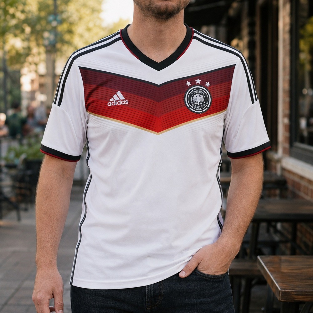 Adidas Germany 2014 World Cup Home Soccer Jersey Mens 3 Star Climacool Medium]
